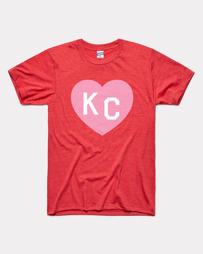 Red & Pink KC Heart Unisex Vintage T-Shirt
