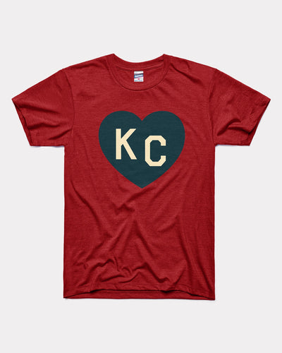 Cardinal & Navy KC Heart Vintage T-Shirt