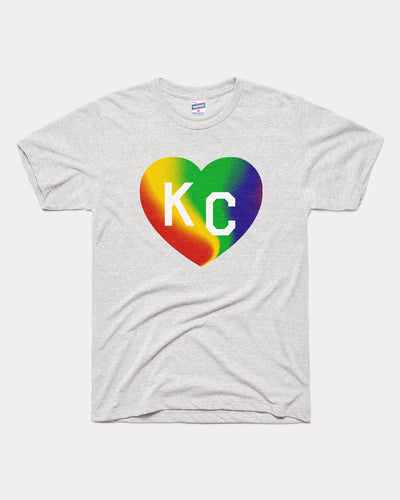Ash Grey KC Pride Heart Vintage T-Shirt
