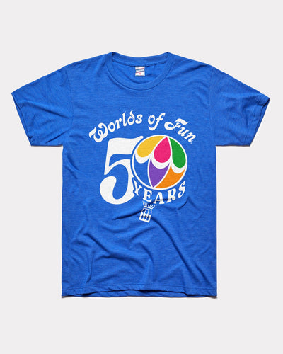 Royal Blue 50 Years of Worlds of Fun Vintage T-Shirt