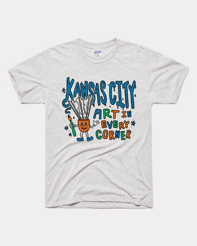 Ash Grey Kansas City Art in Every Corner Vintage T-Shirt