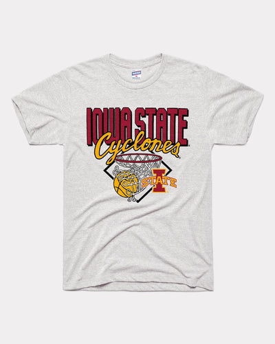 Ash Grey Iowa State Cyclones Nothing But Net Vintage T-Shirt