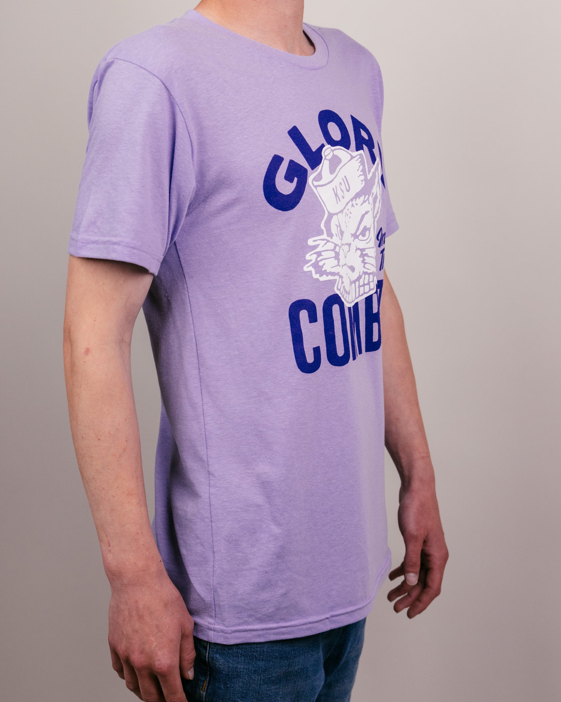 Glory in the Combat K-State Wildcats Lavender T-Shirt | CHARLIE HUSTLE