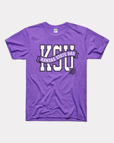 Purple K-State Wildcats Dad Heather Vintage T-Shirt