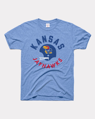 Light Blue Kansas Jayhawks Football Helmet Vintage T-Shirt