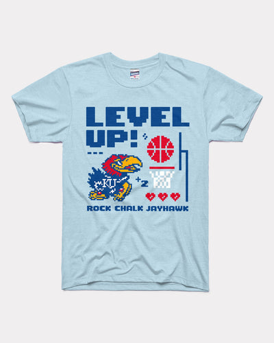 Powder Blue Kansas Jayhawks Level Up Vintage T-Shirt