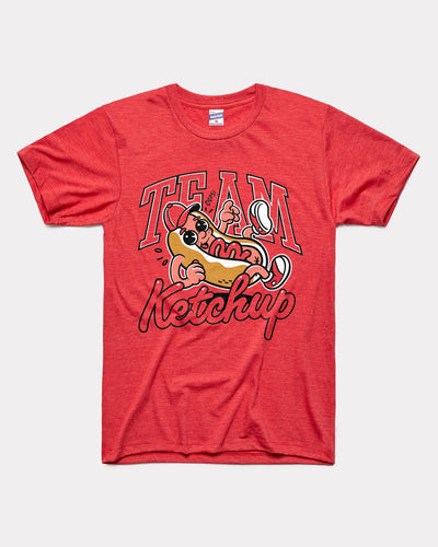 Red Team Ketchup Hot Dog Derby Vintage T-Shirt