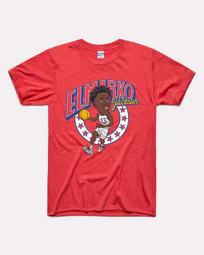 Red Elmarko Jackson Basketball Vintage T-Shirt