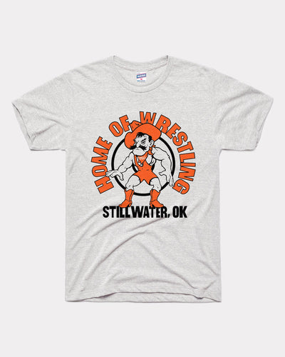 Ash Grey Oklahoma State Cowboys Home of Wrestling Stillwater Vintage T-Shirt