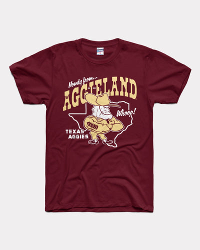 Maroon Texas A&M Howdy From Aggieland Vintage T-Shirt