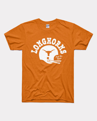 Texas Longhorns Football Hook 'Em Helmet Burnt Orange Vintage T-Shirt