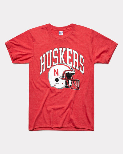 Red Nebraska Huskers Football Helmet Vintage T-Shirt