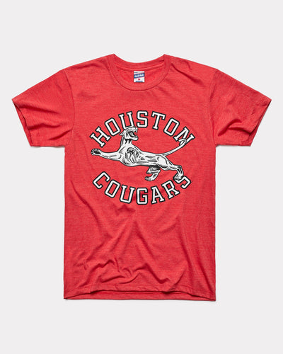 Red Leaping Cougar Houston Cougars Vintage T-Shirt