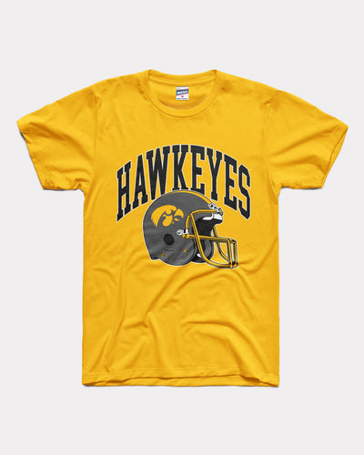 Gold Iowa Hawkeyes Football Helmet Vintage T-Shirt