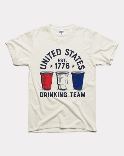 Red White Blue Drinking Cups Drinking Team Vintage T-Shirt