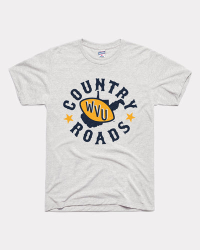 Ash Grey West Virginia Mountaineers Country Roads Vintage T-Shirt