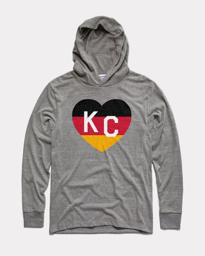 Grey Germany KC Heart Vintage Lightweight Hoodie