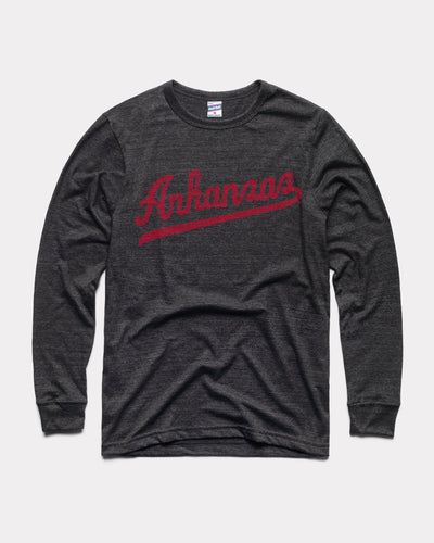 Arkansas Script Black Vintage Long Sleeve T-Shirt