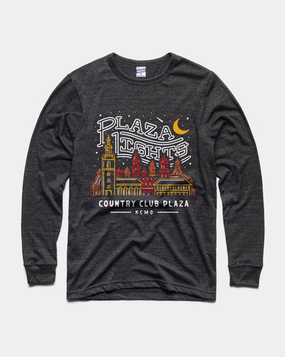 Black Kansas City Plaza Lights 2023 Vintage Long Sleeve T-Shirt