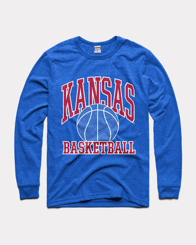 Royal Blue Kansas Basketball Practice Jersey Vintage Long Sleeve T-Shirt