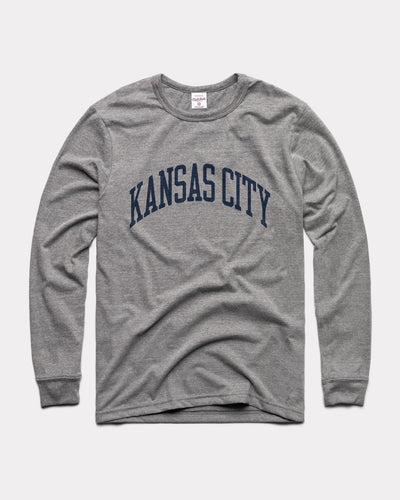 Grey & Navy Kansas City Arch Long-Sleeve T-Shirt