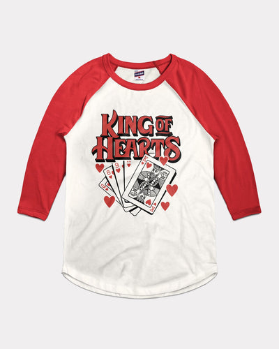 Red & White King of Hearts Vintage Raglan T-Shirt
