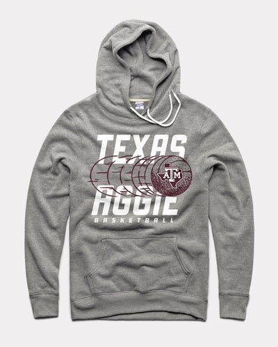 Grey Texas A&M Aggies Basketball Vintage Hoodie Sweatshirt