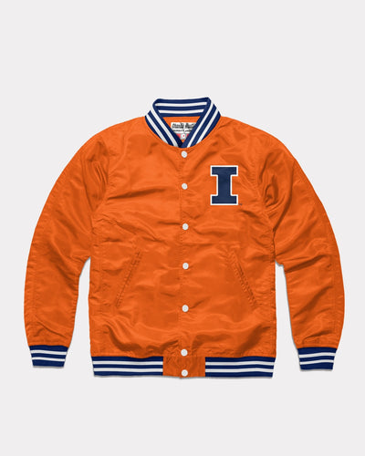 Orange Illinois Fighting Illini Vintage Varsity Jacket Front