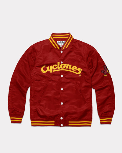 Cardinal Iowa State Cyclones Script Vintage Varsity Jacket Front