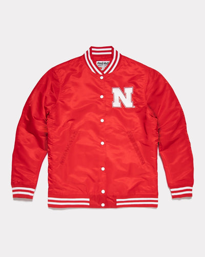Red Nebraska Cornhuskers Vintage Varsity Jacket Front