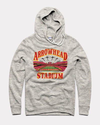 Athletic Grey Arrowhead Stadium Flyover Vintage Hoodie Sweatshirt