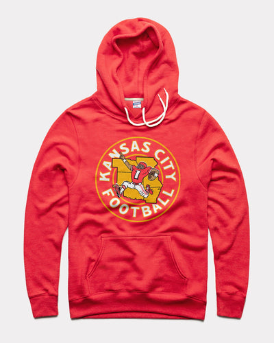 Red Kansas City Football Kingdom Vintage Hoodie Sweatshirt