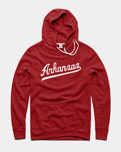 Cardinal Arkansas Razorbacks Script Vintage Hoodie Sweatshirt