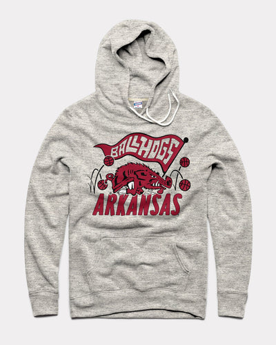 Athletic Grey Arkansas Razorbacks Ballhogs Vintage Hoodie Sweatshirt