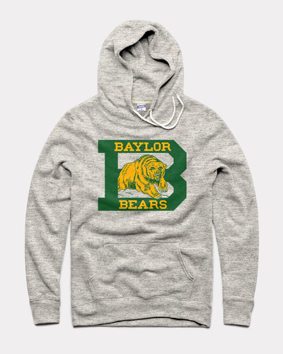 Athletic Grey Baylor Bears B Monogram Vintage Hoodie Sweatshirt