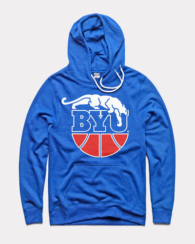 Royal Blue BYU Cougars Basketball Vintage Hoodie Sweatshirt
