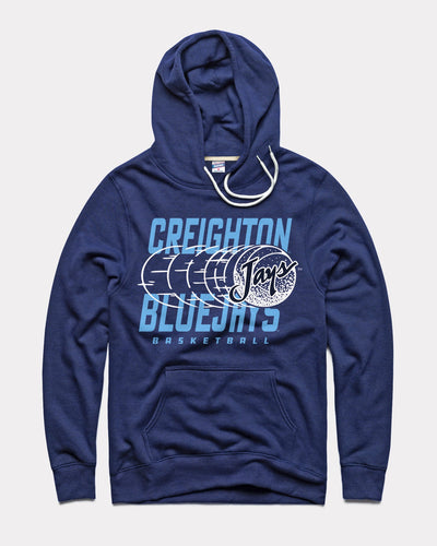 Navy Creighton Bluejays Basketball Vintage Hoodie Sweatshirt