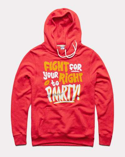 Red Fight For Your Right to Party Vintage Hoodie Sweatshirt