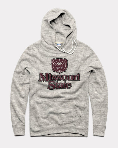 Athletic Grey Missouri State Bears Head Logo Vintage Hoodie Sweatshirt