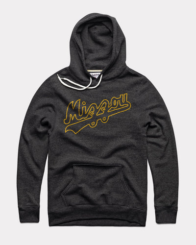 Black Missouri Tigers Mizzou Script Vintage Hoodie Sweatshirt
