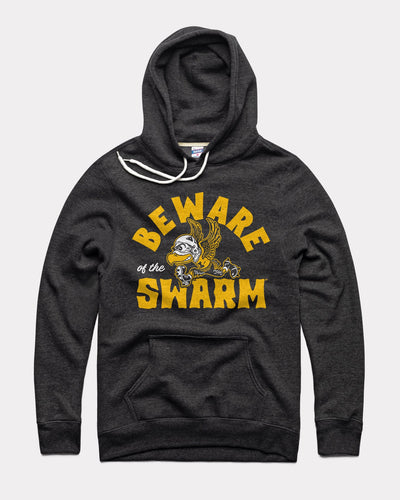Black Iowa Hawkeyes Beware of the Swarm Vintage Hoodie Sweatshirt