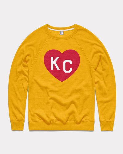 Gold & Red KC Heart Vintage Crewneck Sweatshirt