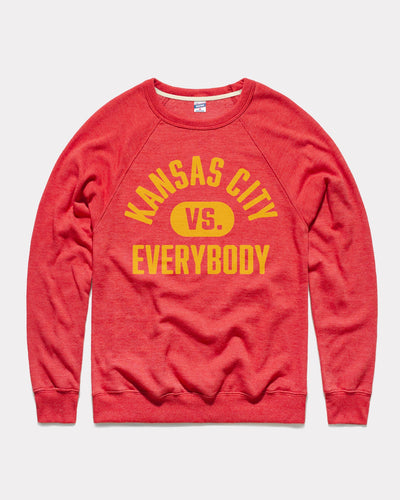 Red Kansas City Vs. Everybody Vintage Crewneck Sweatshirt