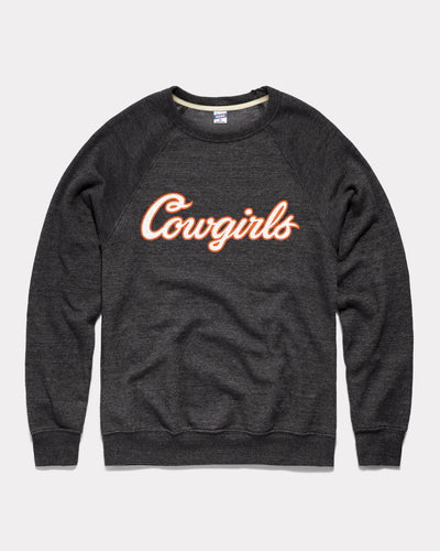 Oklahoma State Cowgirls Script Vintage Black Crewneck Sweatshirt