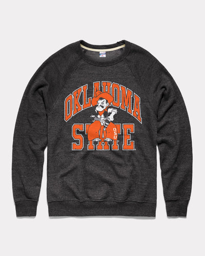 Black Oklahoma State Cowboys Mascot Arch Vintage Crewneck Sweatshirt