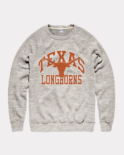 Athletic Grey Texas Longhorns Mascot Arch Vintage Crewneck Sweatshirt
