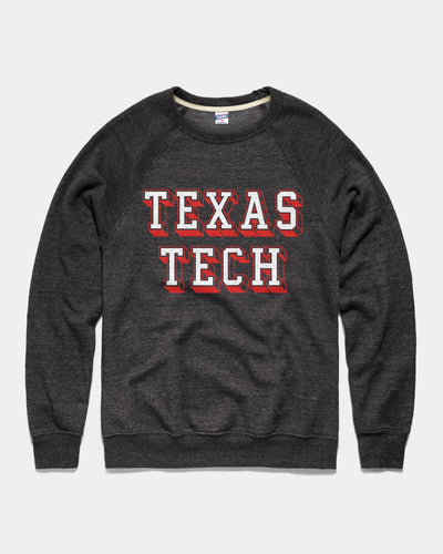 Black Texas Tech Red Raiders Vintage Block Crewneck Sweatshirt