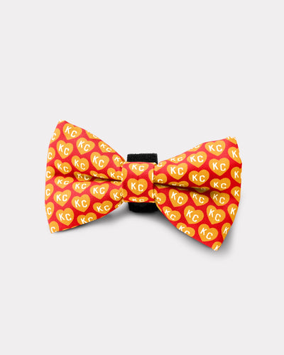 Red & Yellow Charlie Hustle KC Heart Dog Bow Tie