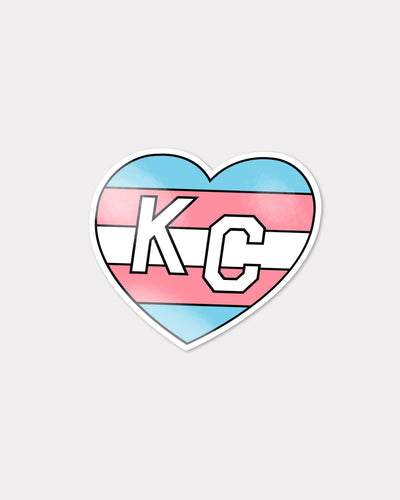 Trans Flag KC Heart Sticker