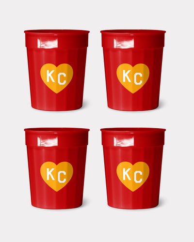 KC Heart Arrowhead Stadium Cup Set (4 Cups)